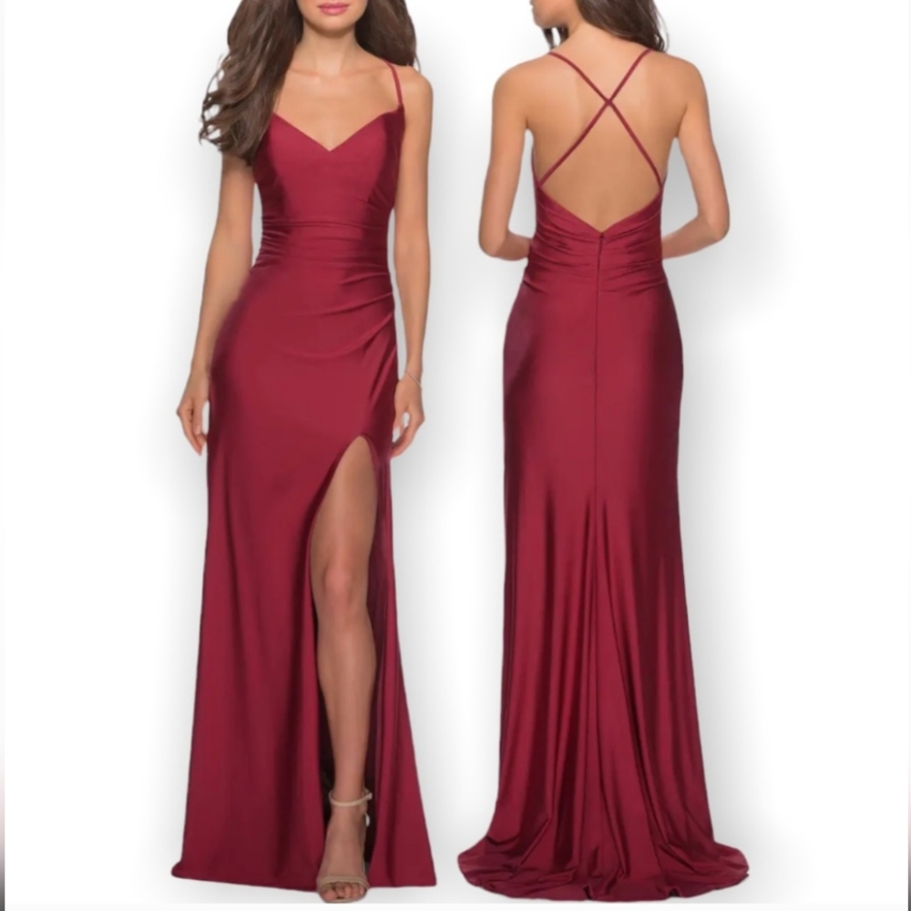 La Femme Red Evening Gown / Prom Dress